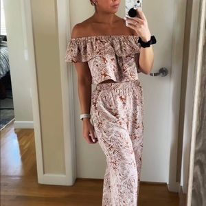 Off the Shoulder Crop & Pants Set